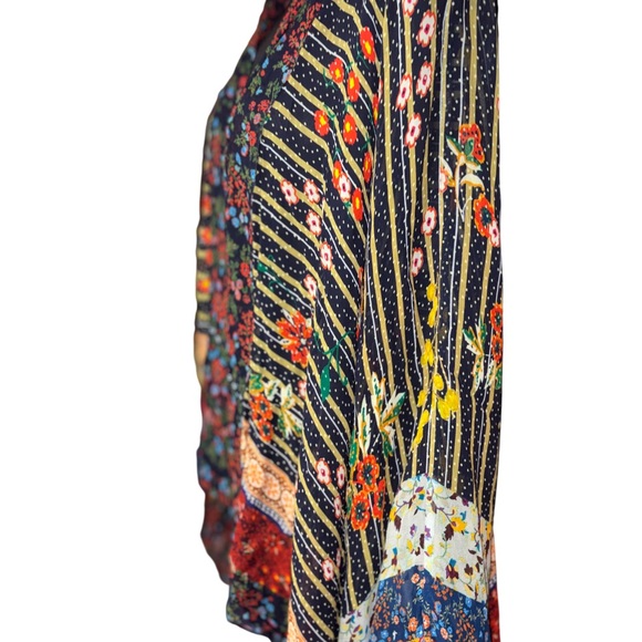 Anthropologie floral kimono lightweight mixed-print bohemian design - Picture 3 of 8